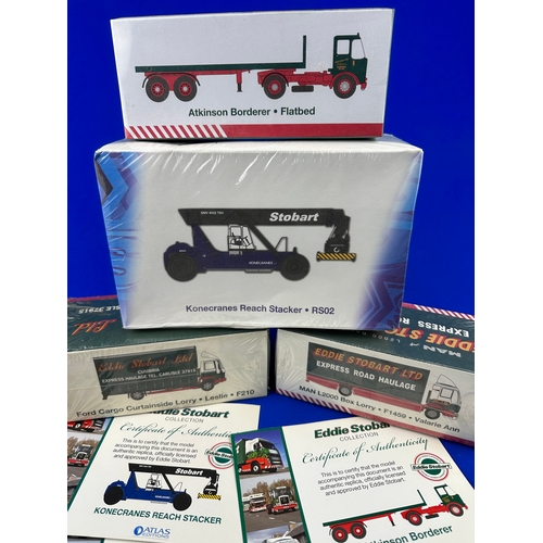 107 - Four Eddie Stobart by Atlas Editions Vehicles, Boxed and Factory Sealed with Certificates of Authent... 