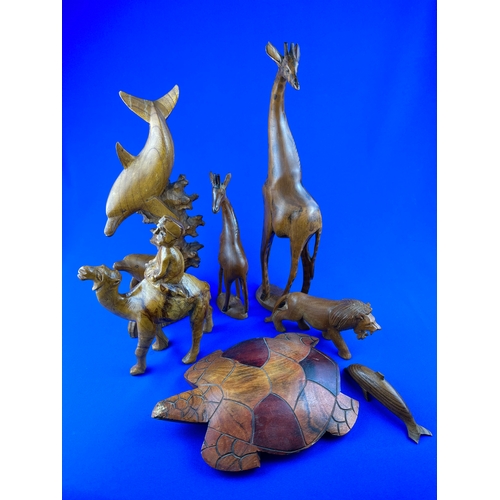 300 - Group of Wooden Animal Figures