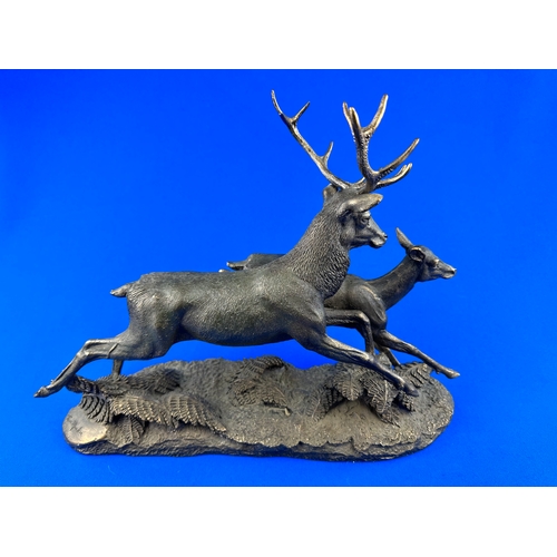 302 - Tom Mackie Cold Cast Bronze Running Deer Sculpture for Genesis Fine Arts Heredities