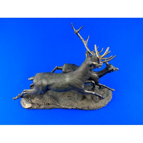 302 - Tom Mackie Cold Cast Bronze Running Deer Sculpture for Genesis Fine Arts Heredities