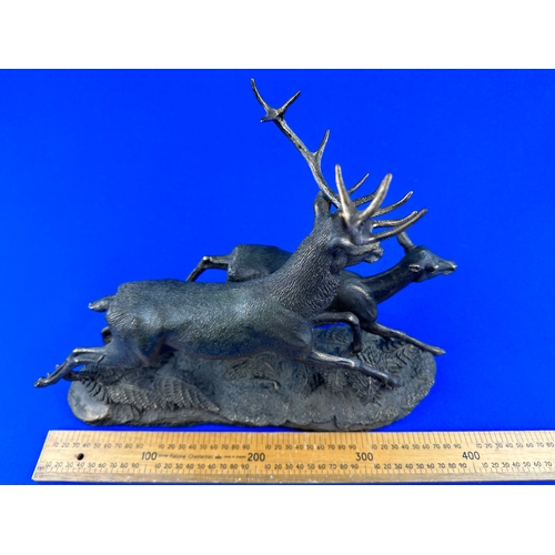 302 - Tom Mackie Cold Cast Bronze Running Deer Sculpture for Genesis Fine Arts Heredities