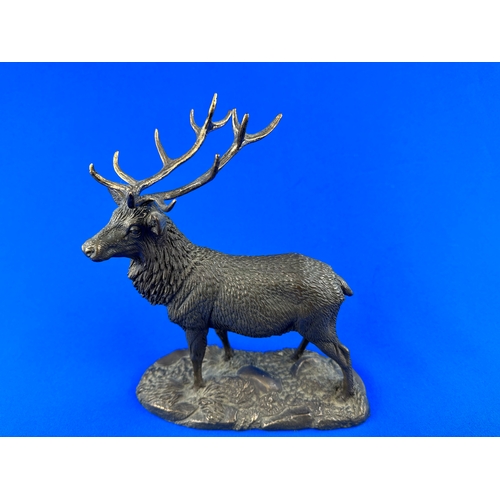 303 - Cold Cast Bronze Stag Figure by Tom Mackie- Heredities, Genesis Fine Arts.