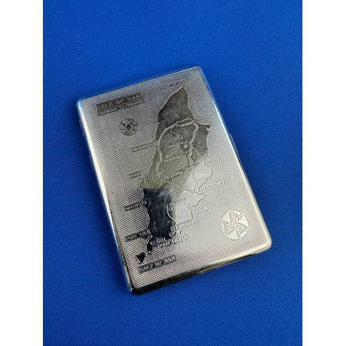 309 - Chrome Cigarette Case with Isle of Man TT Route Engraving