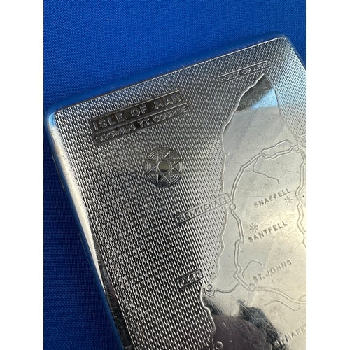 309 - Chrome Cigarette Case with Isle of Man TT Route Engraving