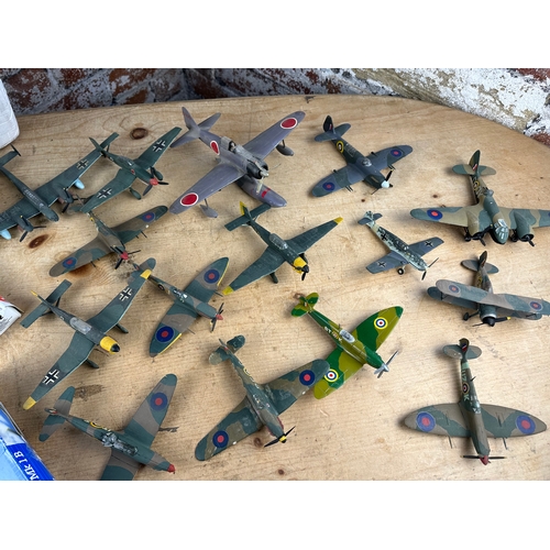 132 - Large Group of Airfix War Planes with some unassembled kits