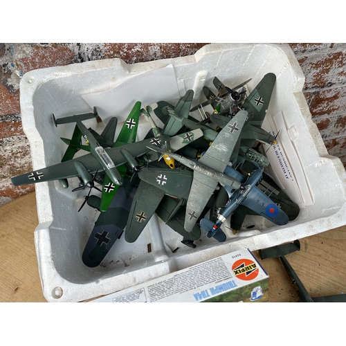 132 - Large Group of Airfix War Planes with some unassembled kits