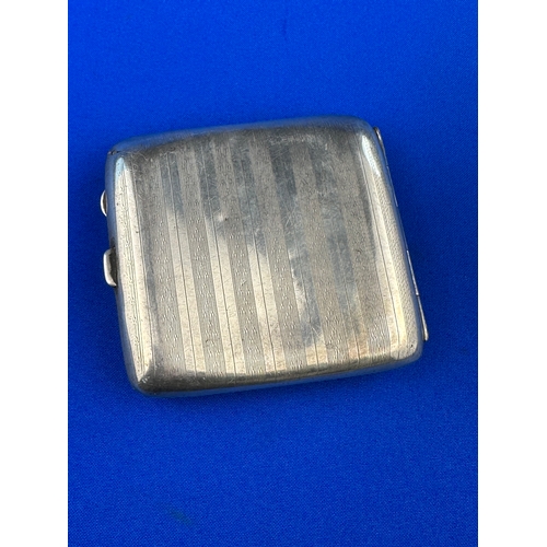 38 - Hallmarked Silver Cigarette Case 104g Birmingham 1918