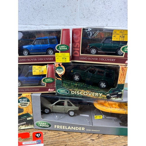 96 - Collection of Die Cast Landrover Discoveries and on Freelander inc. Matchbox