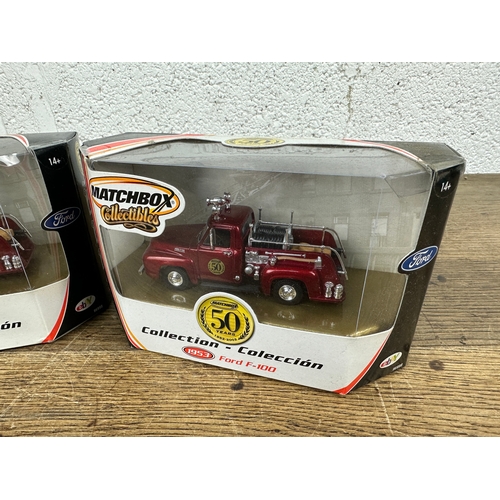 99 - Two Unopened Matchbox Collectables Collection 1953 f-150 Fire Trucks