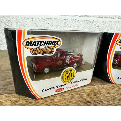 99 - Two Unopened Matchbox Collectables Collection 1953 f-150 Fire Trucks