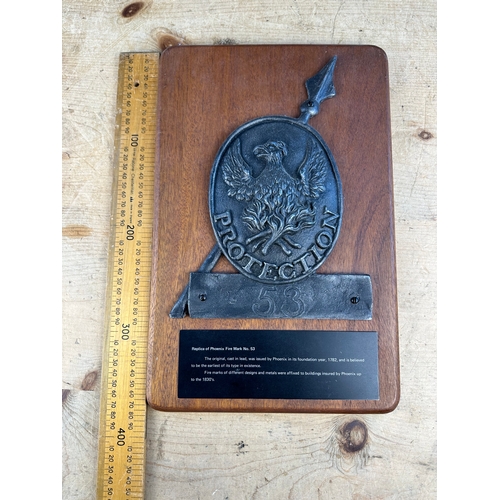 248 - Replica Plaque of Phoenix Fire Mark No.53