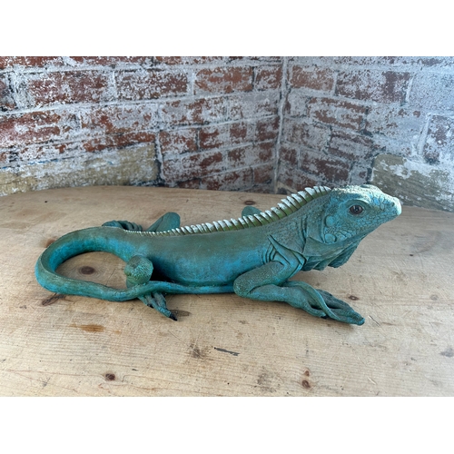 249 - Large Resin Blue Iguana Model