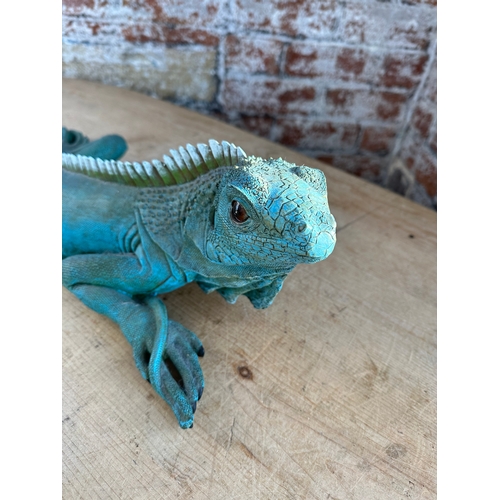 249 - Large Resin Blue Iguana Model