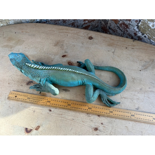 249 - Large Resin Blue Iguana Model