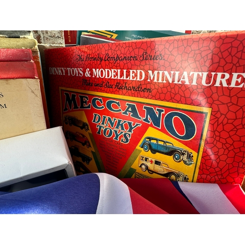 462 - Mixed Box including Dinky Toys Modelled Miniature book by Mike & Sue Richardson