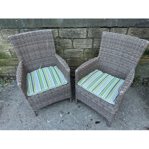 476 - Two Rattan Style Garden Armchairs by Bentley