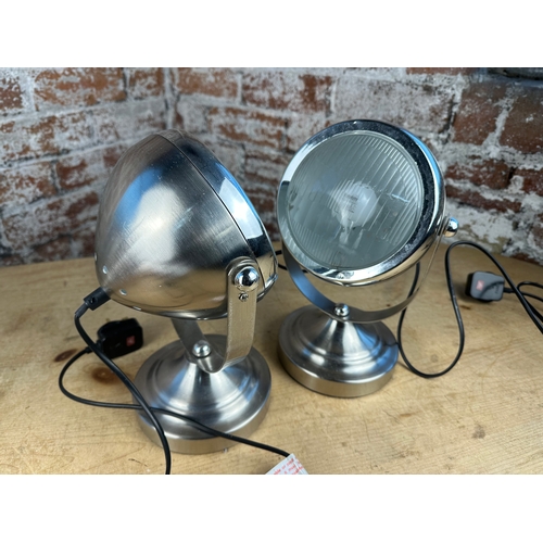 466 - Two Car Headlamp Style Table Spot Lamps