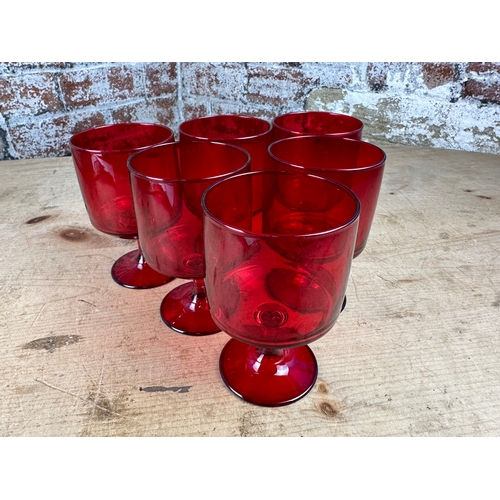 351 - Set of 6 Red Wine Goblets