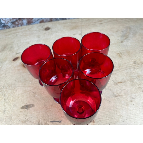 351 - Set of 6 Red Wine Goblets