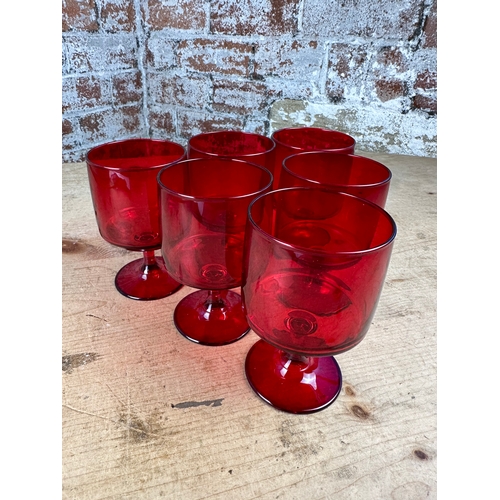 351 - Set of 6 Red Wine Goblets