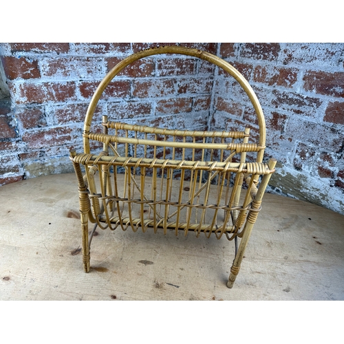 479 - Vintage Mid Century Boho Bamboo Magazine / Newspaper Rack