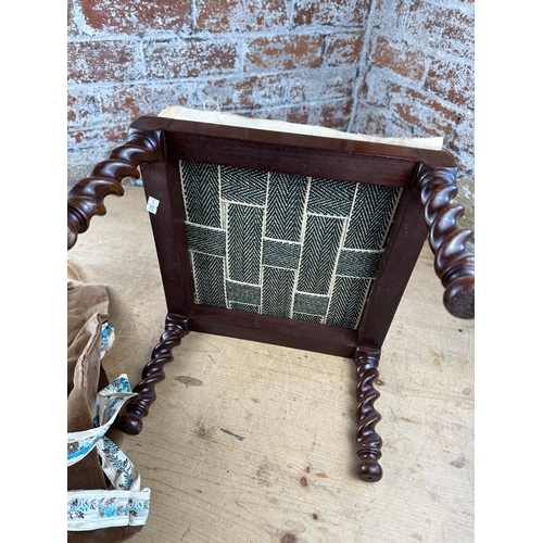 480 - Small Barley Twist Stool for upholstery