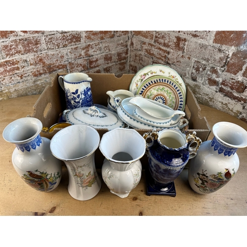 457 - Box of Ceramics including Antique & Vintage