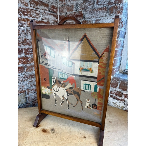 477 - Vintage Wooden Firescreen