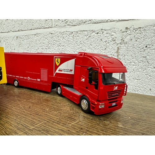 199 - Formula 1 1:43 Scale Die Cast Team Trucks, Possibly Panini - McLaren Renault Magnum, Jordan Mercedes... 