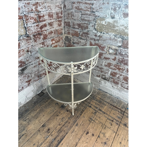 486 - Metal & Glass Conservatory Table