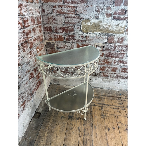 486 - Metal & Glass Conservatory Table