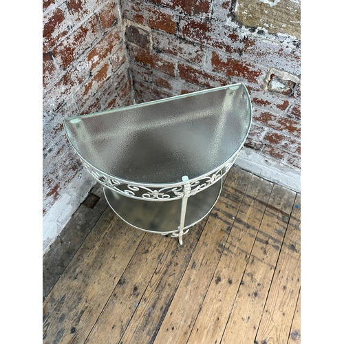 486 - Metal & Glass Conservatory Table