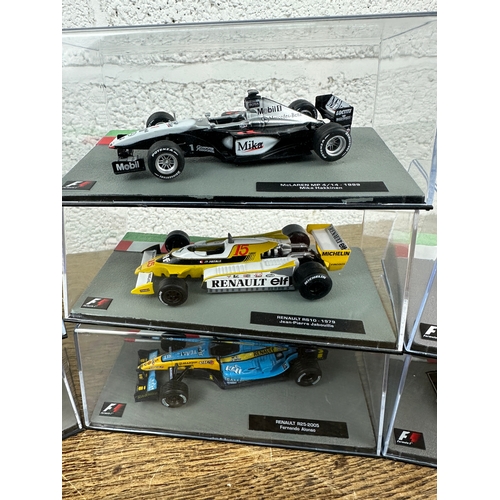 205 - 10 Panini 1:43 Scale Formula 1 Cars From Different Decades  - Lot 2 of 10