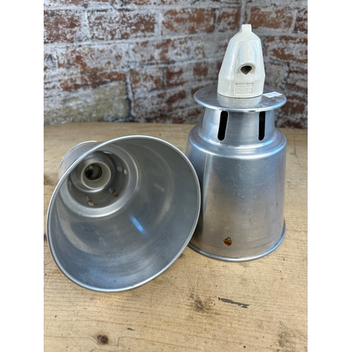 464 - Two Philips Aluminum Industrial Light Fittings