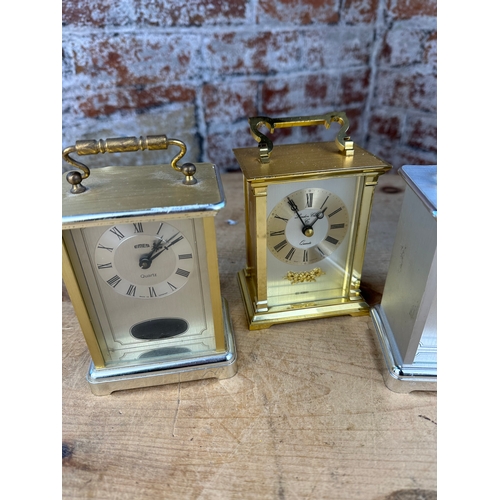 240 - 6 Vintage Quartz Carriage Clocks