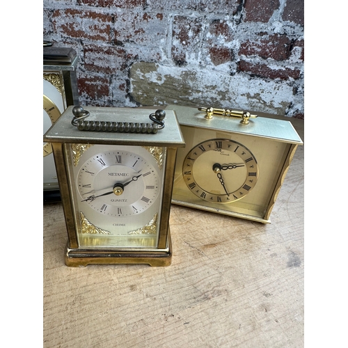 240 - 6 Vintage Quartz Carriage Clocks