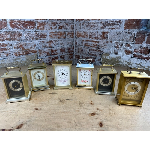 241 - 6 Vintage Quartz Carriage Clocks