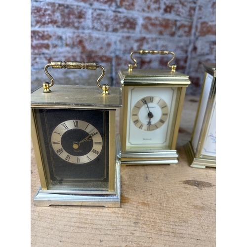 241 - 6 Vintage Quartz Carriage Clocks