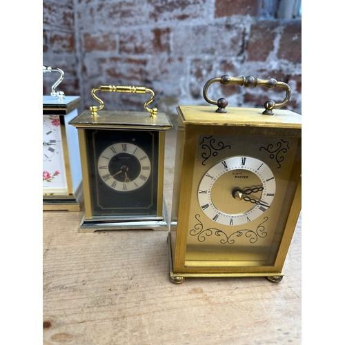 241 - 6 Vintage Quartz Carriage Clocks