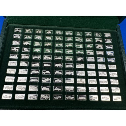 73 - 100 Miniature Silver Ingots - The 100 Greatest Cars Silver Miniature Collection - John Pinches Limit... 