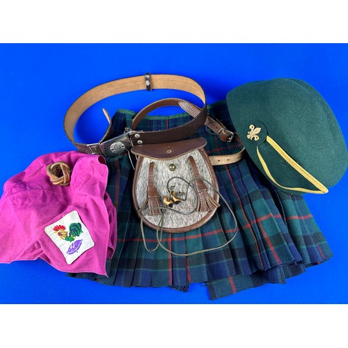 340 - Vintage Boy Scout Kilt & Hat etc.