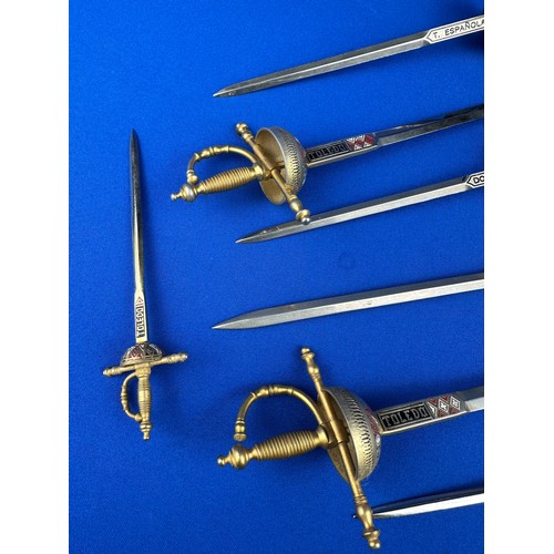 358 - Collection of Spanish Toledo Letter Opener Miniature Swords