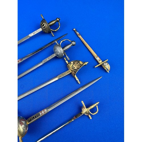 358 - Collection of Spanish Toledo Letter Opener Miniature Swords