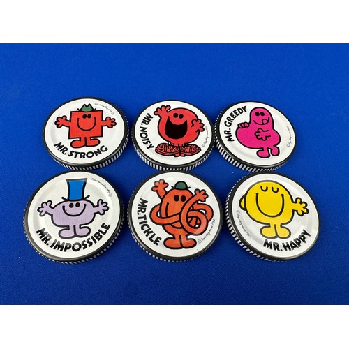 345 - Vintage Robertsons Jam Mr Men Jam Jar Lids