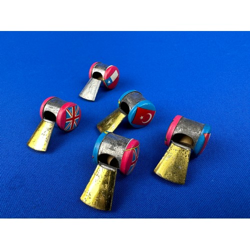 198 - Five Tin Plate Penny Whistles