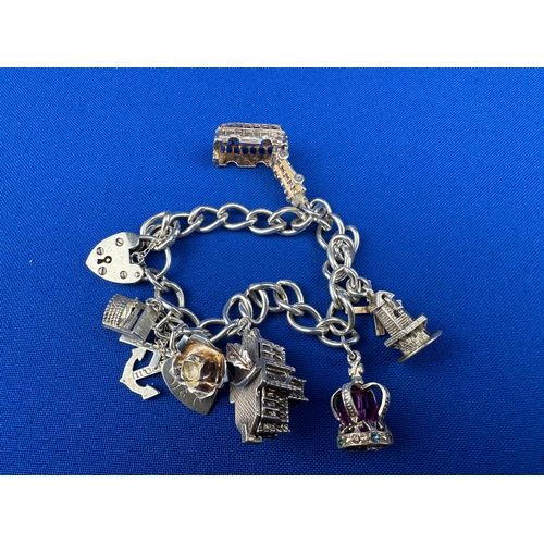 8 - Silver Charm Bracelet 35g