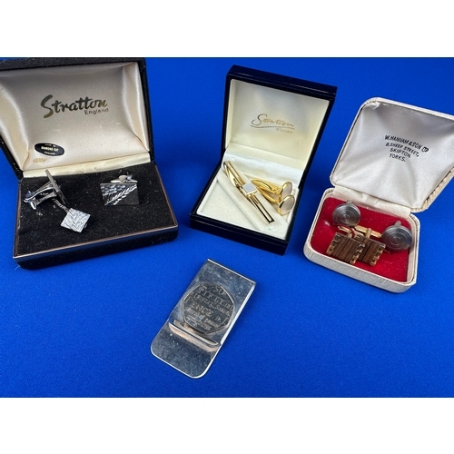 80 - Gents Cufflinks & Money Clip