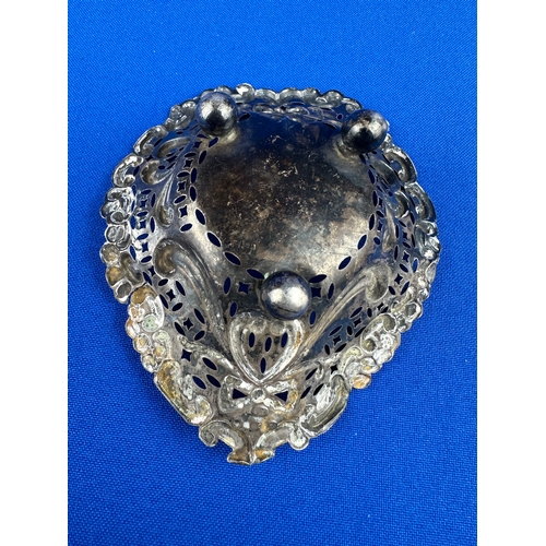 31 - Victorian Hallmarked Silver, Heart Shaped Pin Dish. Birmingham 1896 17g