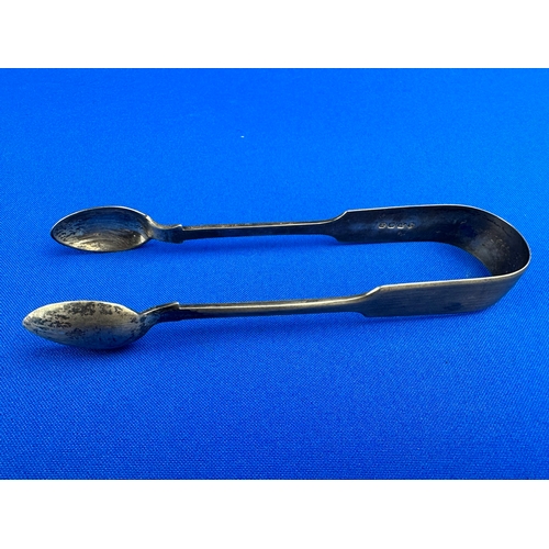 12 - Exeter Hallmarked Silver Sugar Tongs 1874 45.8g