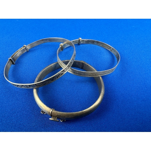 13 - Three Childs Silver Bangles